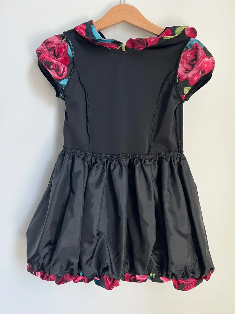 The Children's Place | Black Velvet Dress with Red Floral Skirt Size 4T